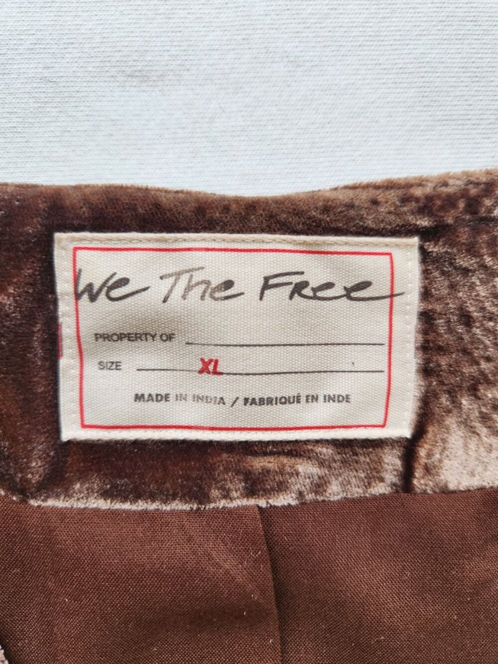 We The Free Brown Velvet Button-Front Vest Soft Boho Western Rodeo Festival XL - Picture 6 of 10